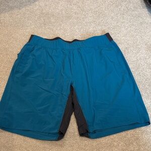 lululemon athletica Men's Blue and Black Athletic Shorts
